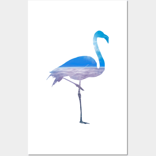 Flamingo silhouette Posters and Art